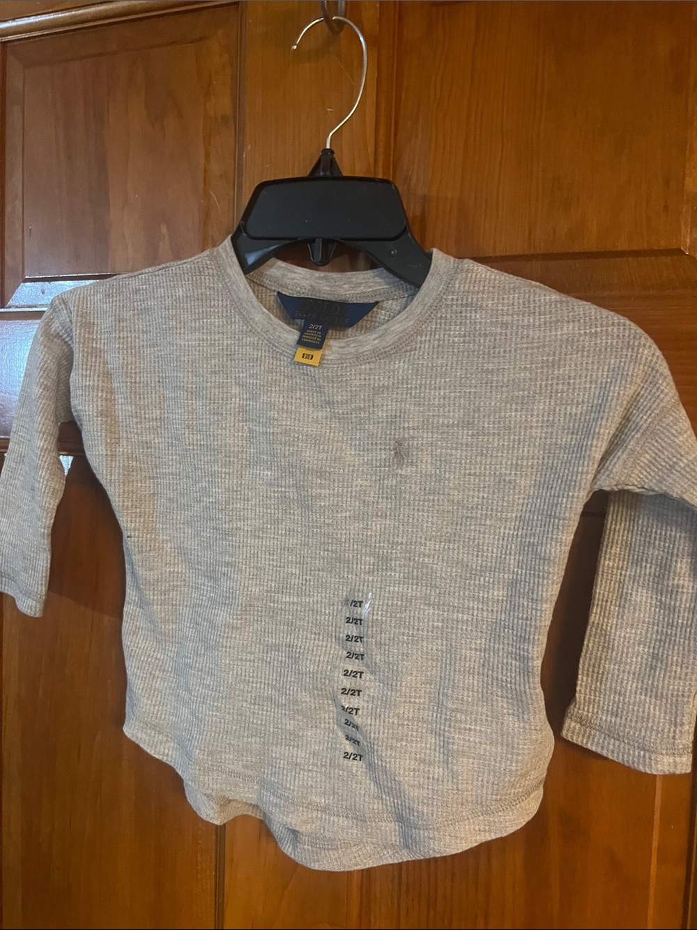 New Polo Ralph Lauren Baby Girl Thermal Long Sleeve Shirt 2/2T